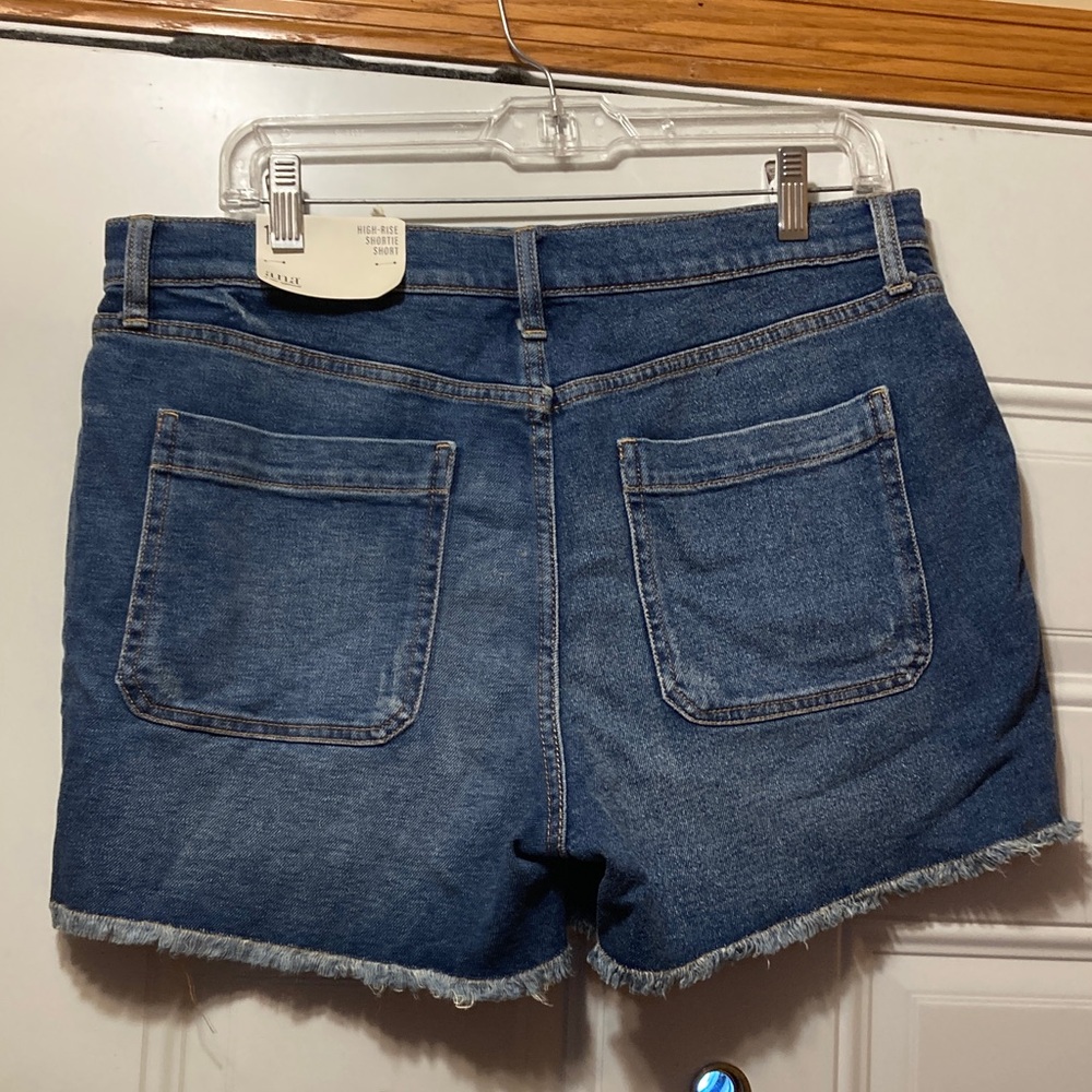 Denim High-Rise Frayed Hem Women's Shorts 12 NWT